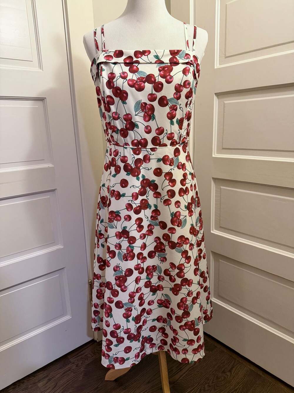 City Chic Cherry Print Midi Dress with Double Spaghetti Strap size 14